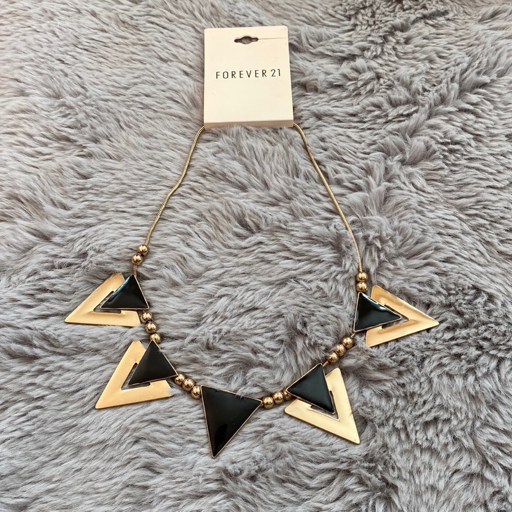 Brand New Forever 21 Black/Gold Jewelry Necklace Chain